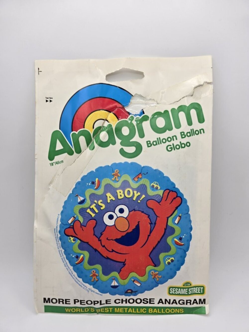 Anagram Vintage "It's a Boy!' Sesame Street Helium Balloon 1990s Gender Reveal